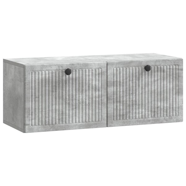 vidaXL Meuble TV mural Gris béton 78 5 x 31 x 30 cm Bois d'ingénierie