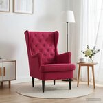 vidaXL Fauteuil Bordeaux Velours