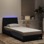 vidaXL Cadre de lit avec LED sans matelas noir 90x200 cm velours