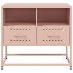 vidaXL Meuble TV rose 68x39x60 5 cm acier
