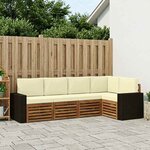 vidaXL Ensemble de canapés d'extérieur 5 pc Naturel et Crème Polyester