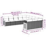 vidaXL Salon de jardin 11 Pièces avec coussins beige résine tressée