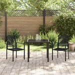 vidaXL Set de Salle à Manger de Jardin 3 Pièces noir Rattan PVC