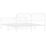 vidaXL Cadre de lit métal sans matelas et pied de lit blanc 183x213 cm