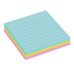 Lot de 3 blocs notes Super Sticky Lignées MIAMI 101x101 mm, 70 feuilles POST-IT