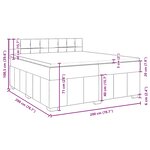 vidaXL Sommier à lattes de lit avec matelas Gris clair 200x200cm Tissu