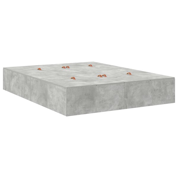 vidaXL Lit avec rangement gris béton 140x190 cm