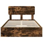 vidaXL Lit de Rangement Chêne fumé 120 x 190 cm Bois d'ingénierie