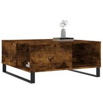 vidaXL Table basse chêne fumé 80x80x36 5 cm bois d'ingénierie