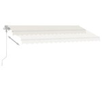 vidaXL Auvent automatique avec capteur de vent et LED 400x350 cm Crème