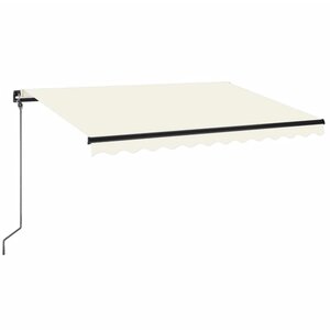 vidaXL Auvent manuel rétractable avec LED 350x250 cm Crème