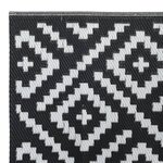 vidaXL Tapis d'extérieur Blanc et noir 80x150 cm PP