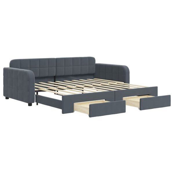 vidaXL Lit de jour avec gigogne et tiroirs sans matelas 90x190 cm