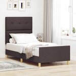 vidaXL Cadre de lit Marron foncé 90x190 cm Tissu