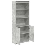vidaXL Buffet haut gris béton 70x35x180 cm bois d'ingénierie