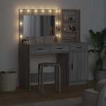 vidaXL Table de Toilette avec tiroir 2 Pièces Gris 78.5 x 41 x 135 cm