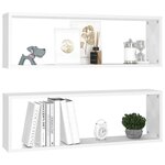 vidaXL Étagères cube murales 2Pièces Blanc 80x15x26 5cm bois d'ingénierie
