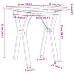 vidaXL Table à manger cadre en Y 70x70x75 cm bois de pin massif fonte