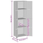 vidaXL Armoire de rangement jardin Gris 59x40x180 cm Résine tressée