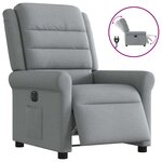 vidaXL Fauteuil inclinable électrique Gris clair Tissu