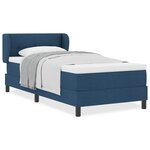 vidaXL Lit à Ressort avec Matelas Bleu 90x200 cm Tissu