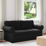 vidaXL Canapé Noir 215 x 82 x 80 cm tissu