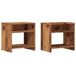 vidaXL Tables de chevet 2 Pièces vieux bois 40x30x40 cm bois d'ingénierie
