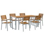 vidaXL Ensemble de salle à manger de jardin 7 pièces en bois d'acacia et métal