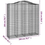 vidaXL Paniers à gabions arqués 4 Pièces 200x50x200/220 cm Fer galvanisé