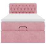 vidaXL Cadre de lit ottoman avec matelas rose 80x200 cm velours