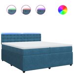 vidaXL Sommier à lattes de lit et matelas Bleu 200x200 cm velours