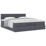 vidaXL Cadre de lit ottoman avec matelas gris foncé 200x200 cm velours