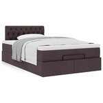 VidaXL Cadre de lit ottoman avec matelas marron foncé 120x190 cm tissu