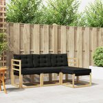 vidaXL Ensemble de canapés d'extérieur 4 pc Blanc et noir