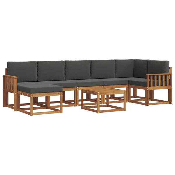 vidaXL Ensemble de canapés d'extérieur 8 pc Naturel et Anthracite