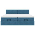 vidaXL Cadre de lit ottoman avec matelas bleu foncé 200x200 cm velours