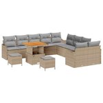 vidaXL Ensemble de canapé de jardin 13 Pièces Beige polyrotin