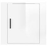 vidaXL Table de chevet murale Blanc brillant 50x30x47 cm