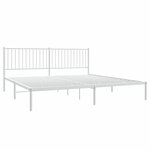 vidaXL Cadre de lit métal sans matelas et tête de lit blanc 200x200 cm