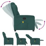 vidaXL Fauteuil de massage inclinable Vert foncé Tissu
