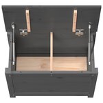 vidaXL Boîte de rangement Gris 60x32x45 5 cm Bois massif de pin