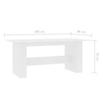 vidaXL Table à manger Blanc 180x90x76 cm Bois d’ingénierie