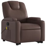 vidaXL Fauteuil inclinable de massage Marron Similicuir