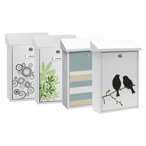 Boîte aux Lettres en Acier sérigraphié Premium E5608 « Blossom » Blanc