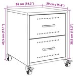 vidaXL Table de chevet noir 36x39x43 5 cm acier