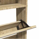 vidaXL Meuble à chaussures 4 étagères avec miroir 63x17x134 cm Chêne
