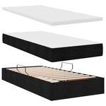 vidaXL Lit de rangement LED avec matelas Noir 180 x 200 cm Tissu