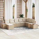 vidaXL Ensemble de canapé de jardin avec coussin 8 Pièces beige et crème