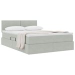 vidaXL Lit de Rangement avec matelas Gris clair 140 x 200 cm Velours