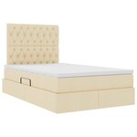 vidaXL Lit avec rangement et matelas Crème 120 x 200 cm Polyester